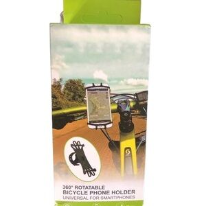 360 Rotatable Bicycle Smart Phone Holder 4-6” Hands Free Phone Access Black